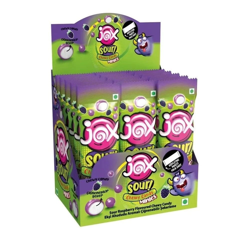 Jox Minies Ekşi Ahududu 9 Gr Çiğnenebilir Şeker x24 lü Paket