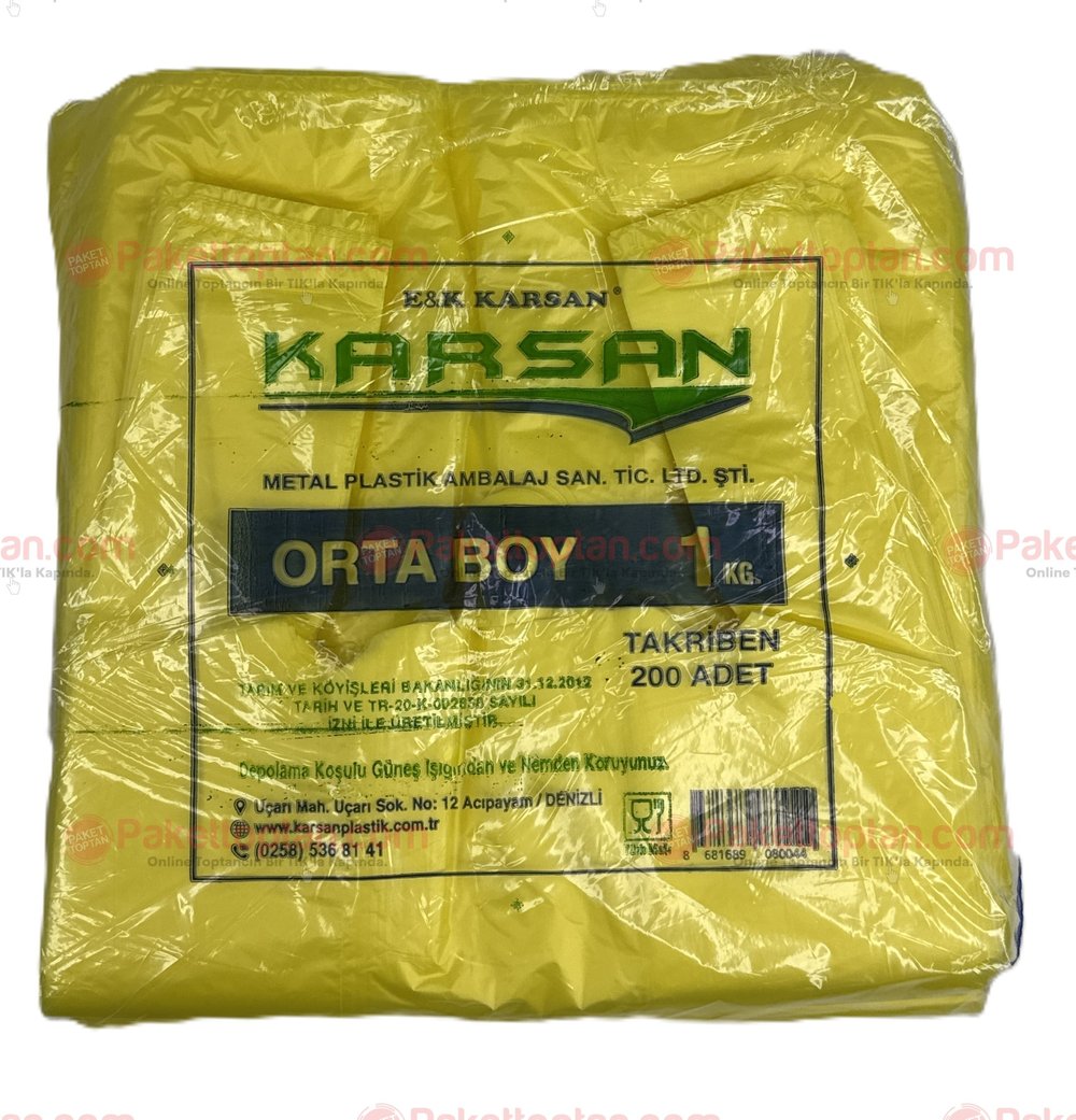 Karsan Renkli Poşet Orta Boy 200 Adetli