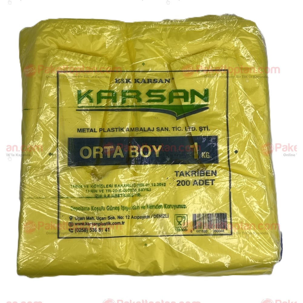 Karsan Renkli Poşet Orta Boy 200 Adetli