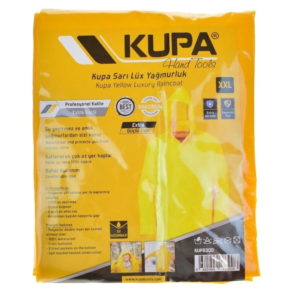 Kupa Lüx Sarı Çıt Çıtlı Yağmurluk