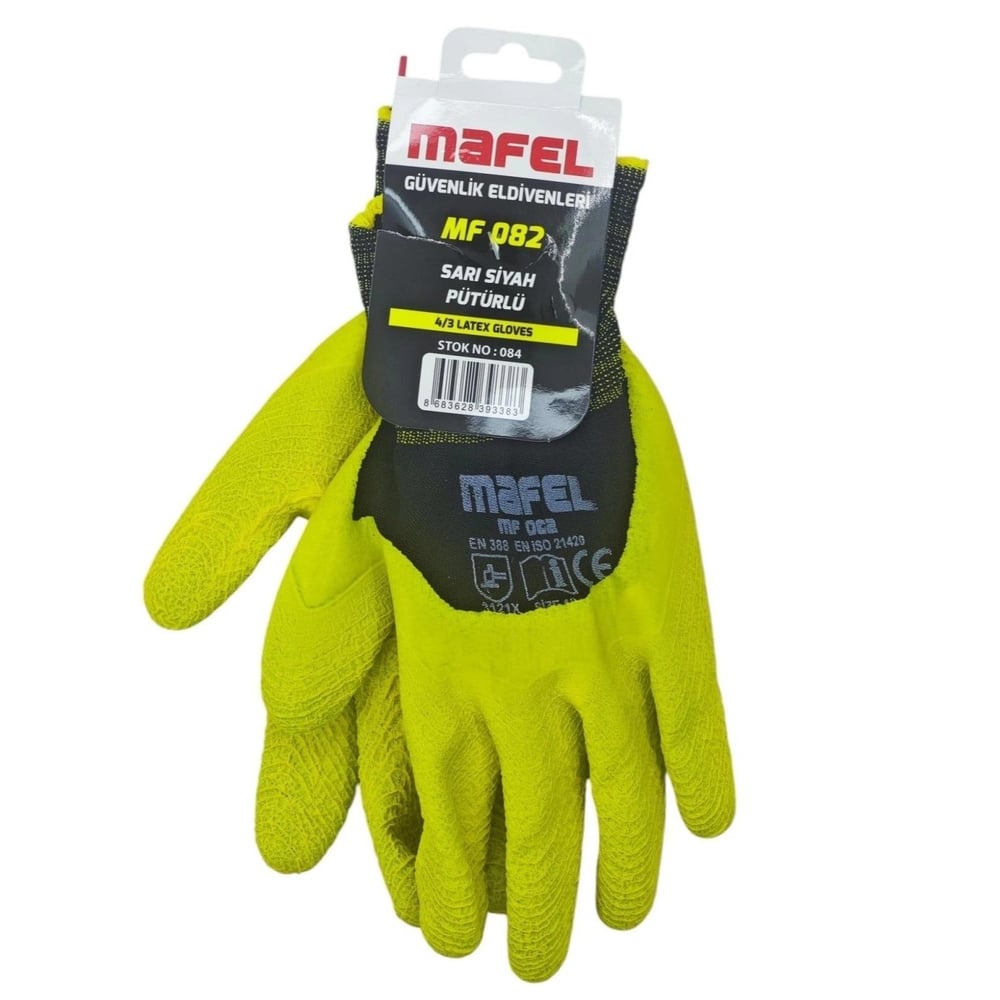 Mafel MF 082 İş Edlveni Sarı Siyah Pütürlü x12 li Paket