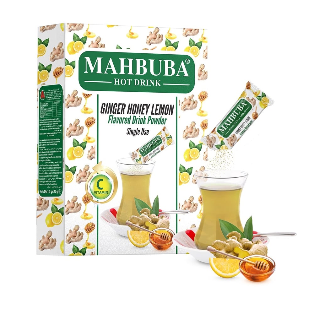 Mahbuba 1,5 Gr Zencefil Bal Limon Aromalı Tek İçimlik Stick Toz İçecek 24 lü Paket