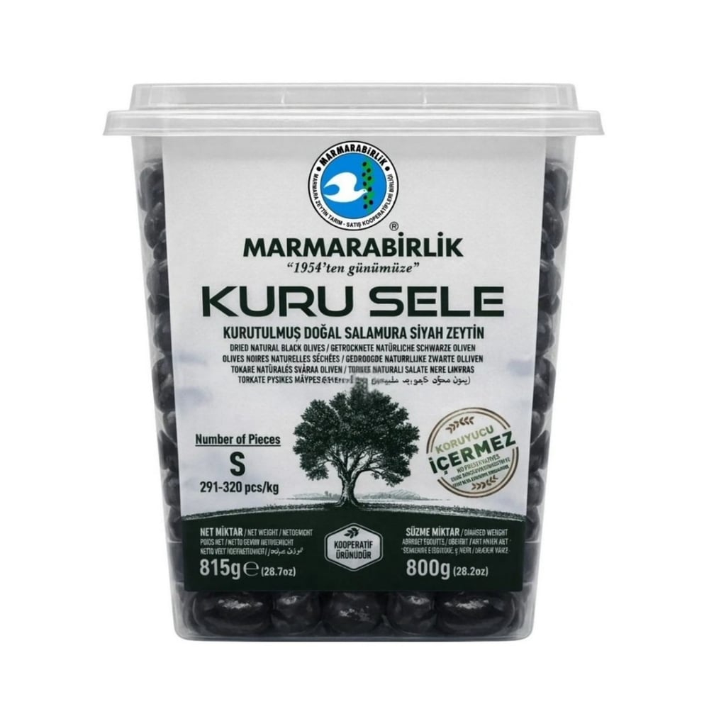 Marmarabirlik Kuru Sele 800 Gr Siyah Zeytin S (29-32)