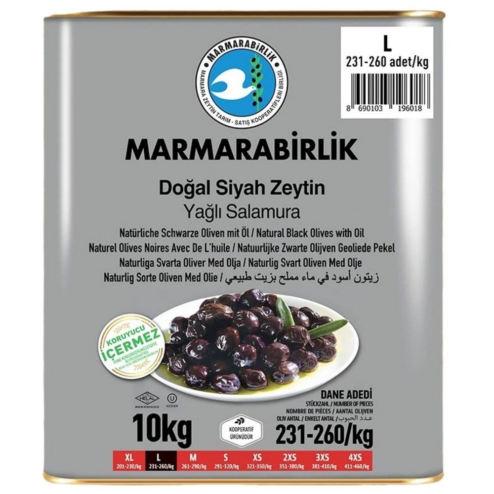 Marmarabirlik Yağlı Salamura 10 Kg Large (231-260) Zeytin