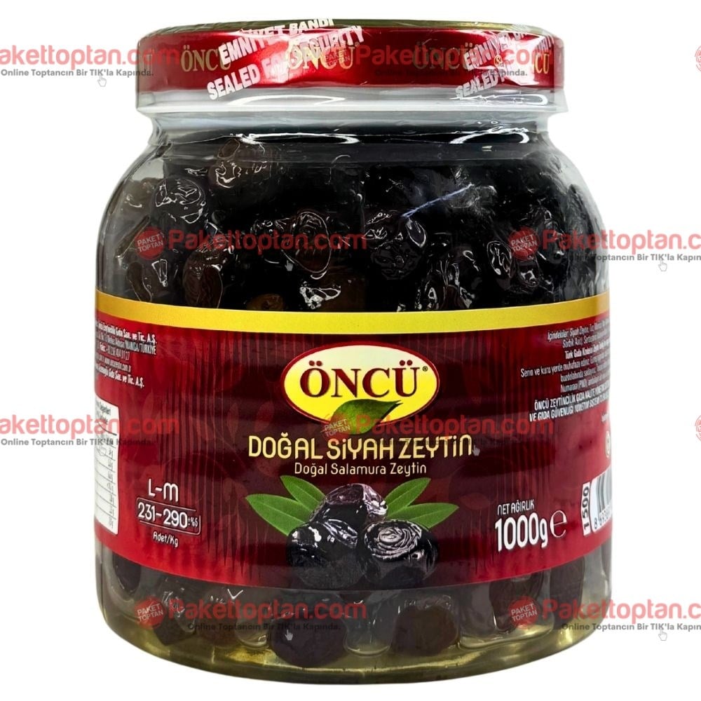 Öncü 1 Kg Siyah Zeytin L-M Boy 231-290 x6 lı Koli