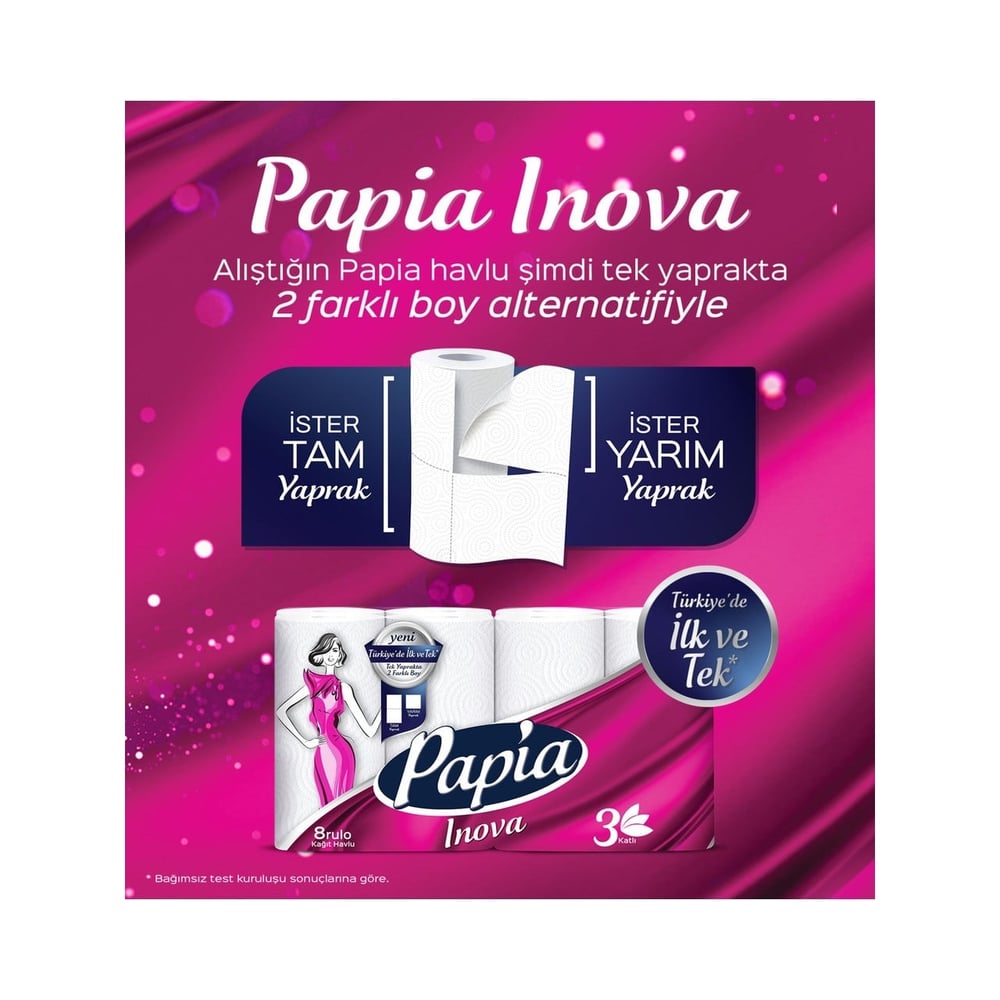 Papia İnova 8 li Havlu x3 lü Koli