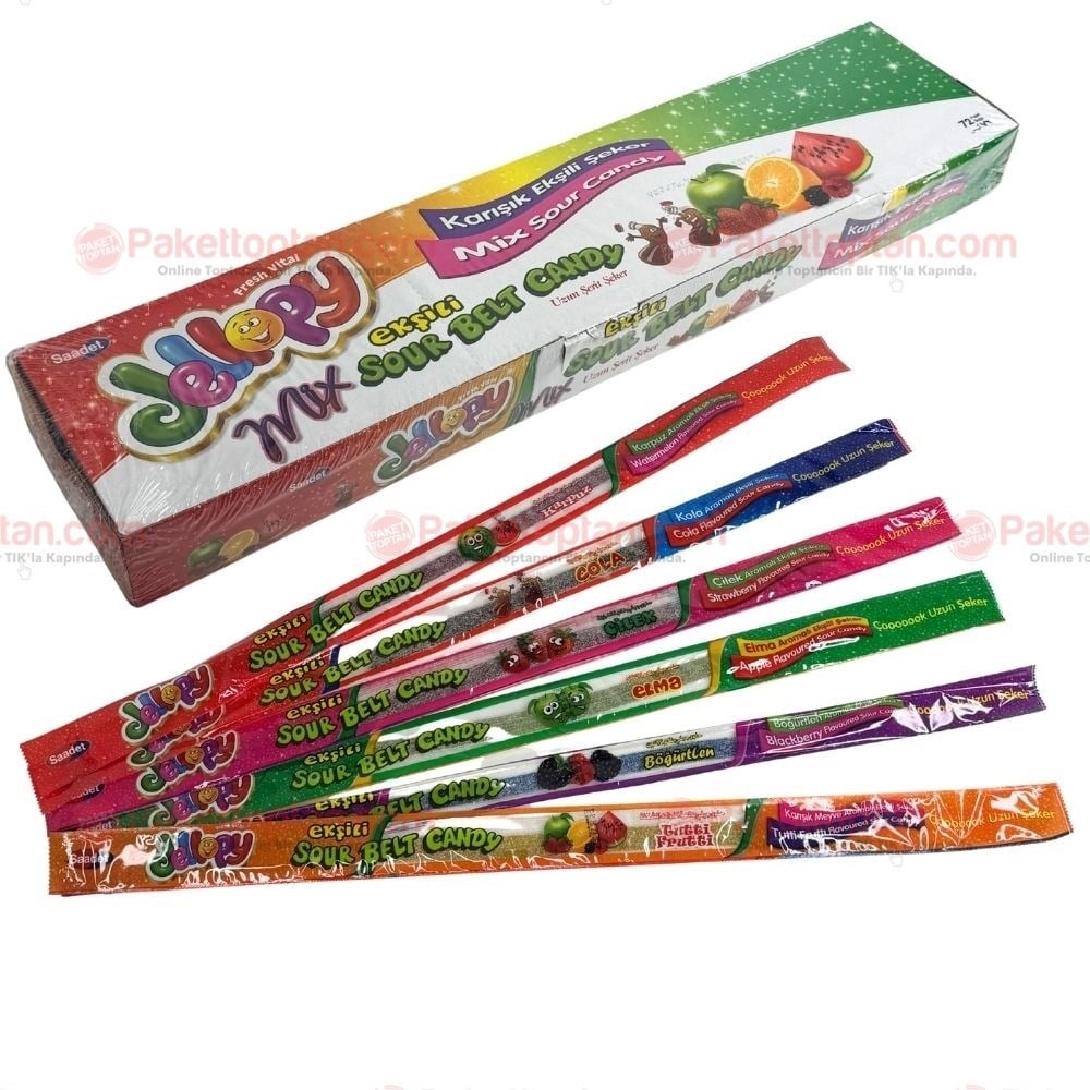 Saadet Jellopy Mix 15 Gr Ekşili Metre Şeker x72 li Paket