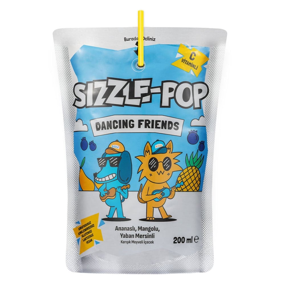 Sizzle Pop Dancing Friends 200 Ml Meyveli İçecek x20 li Koli