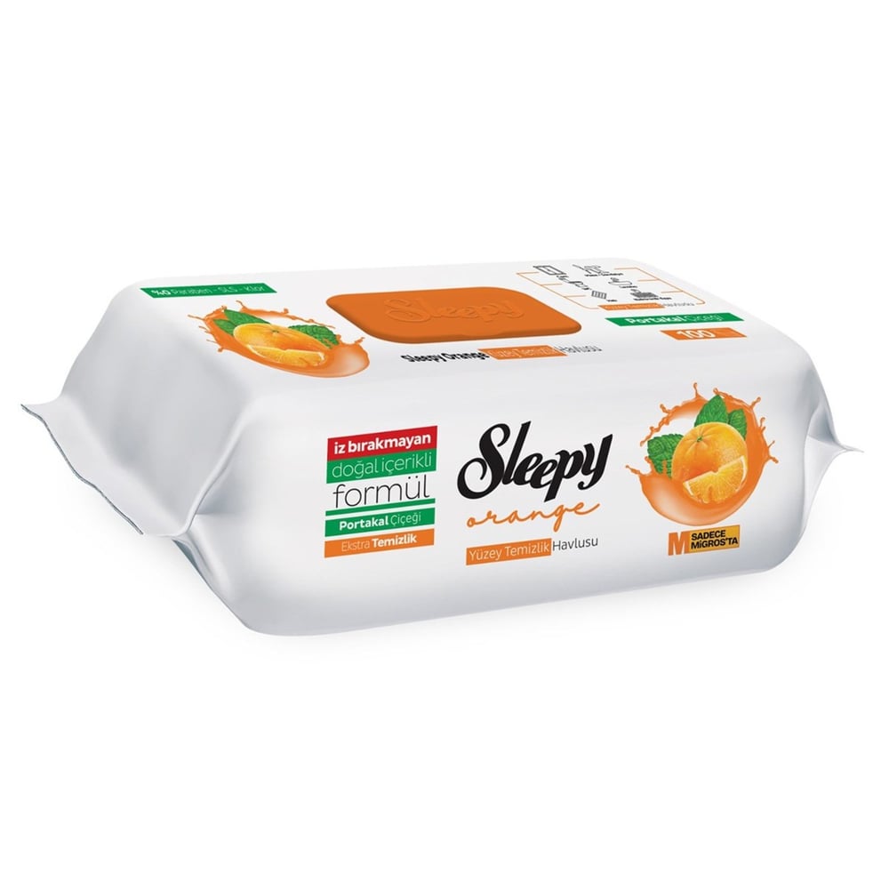 Sleepy Yüzey Temizlik Havlusu Portakal 100 lü Paket