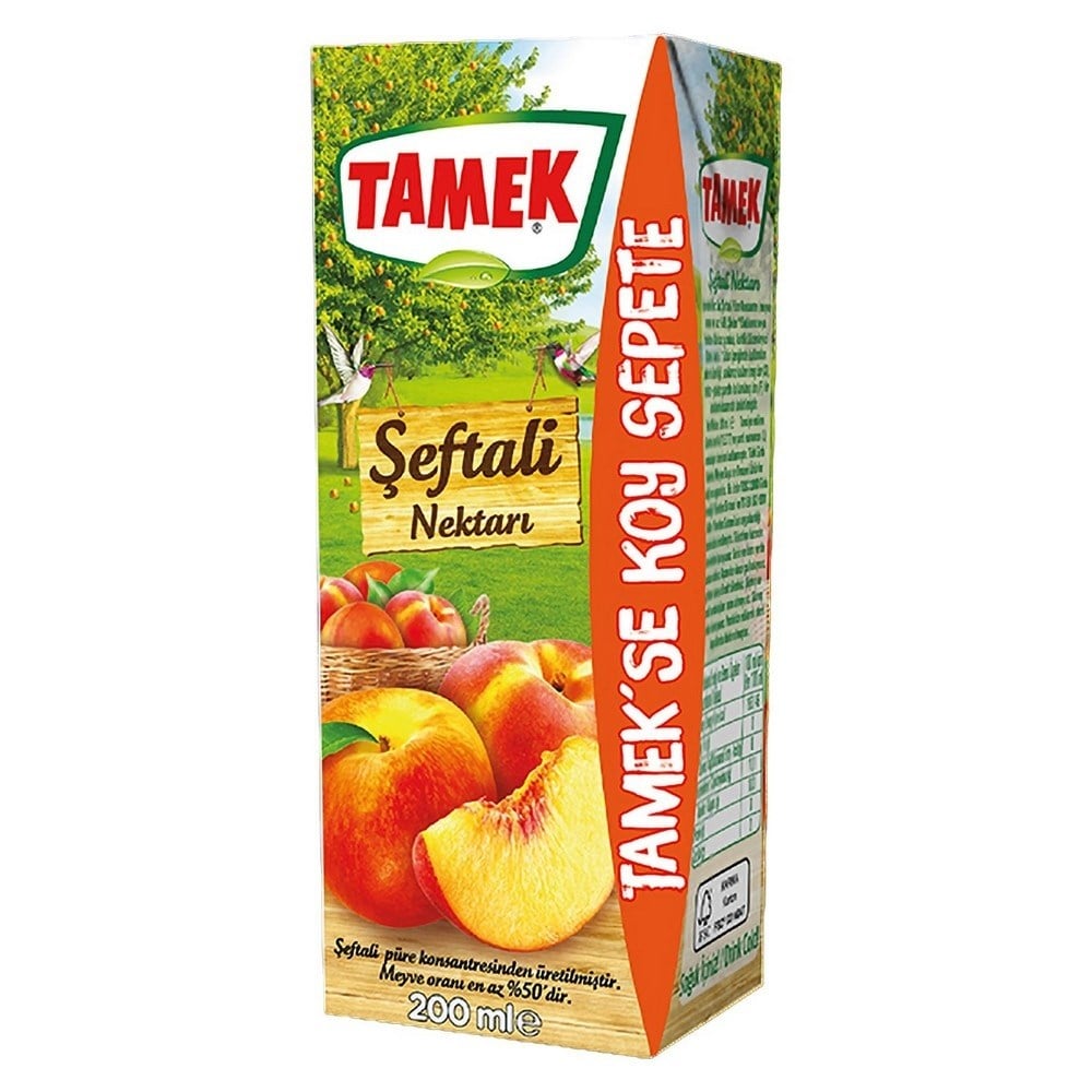 Tamek 200 Ml Şeftali Meyve Nektarı x27 li Koli