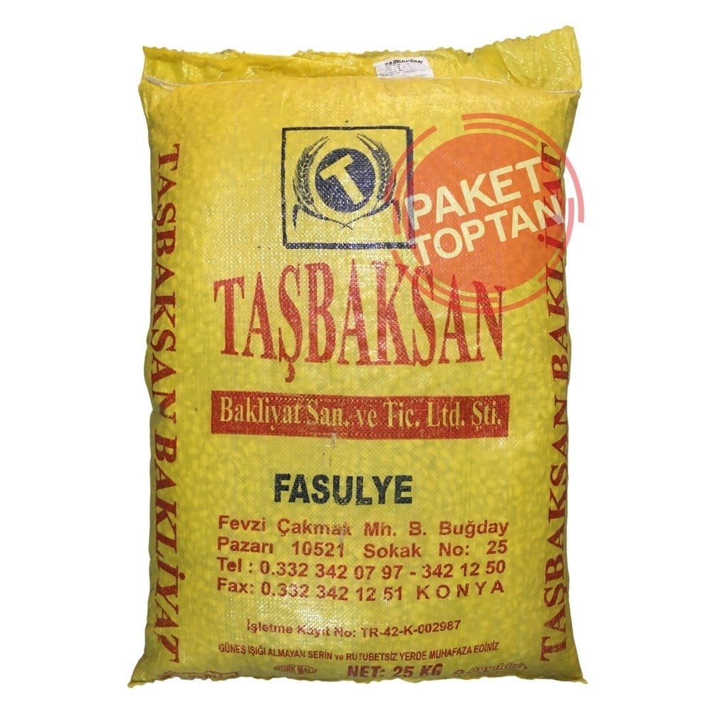 Taşbaksan Dermason Fasülye 9mm 25 Kg (Sarı Çuval)