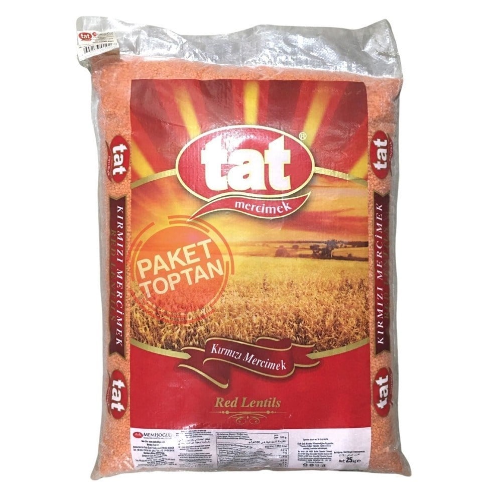 Tat Kırmızı Mercimek İthal Dökme 25 kg Çuval