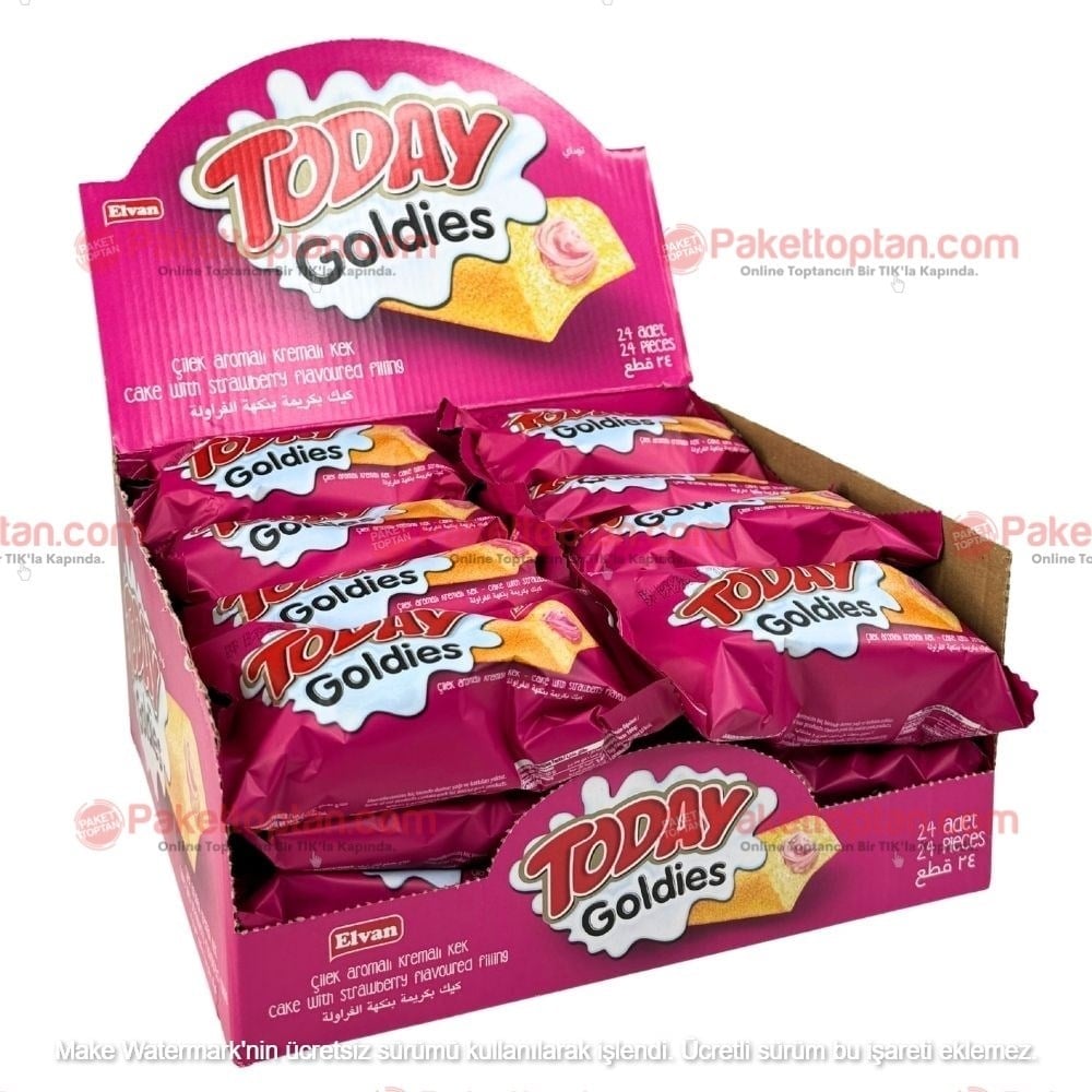 Today Goldies Kek Çilek Aromalı Kremalı 30 Gr x24 lü Paket