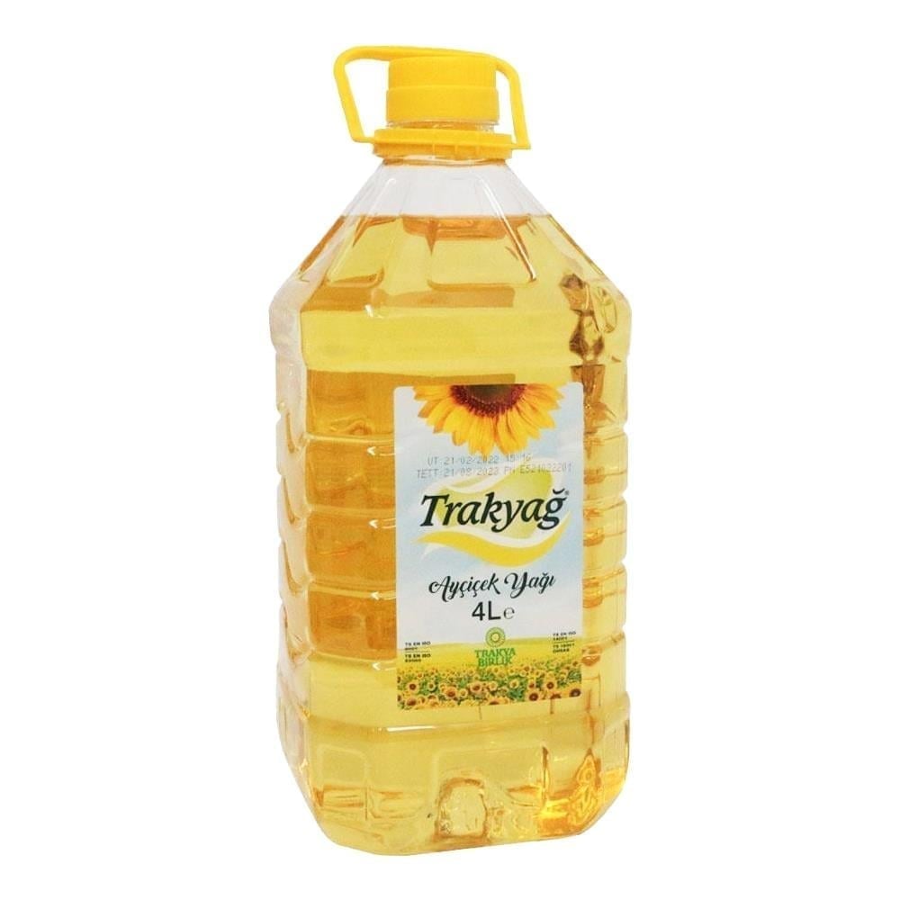 Trakyağ 4 lt Ayçiçek Yağı Dar Ağız Pet x4 lü Koli