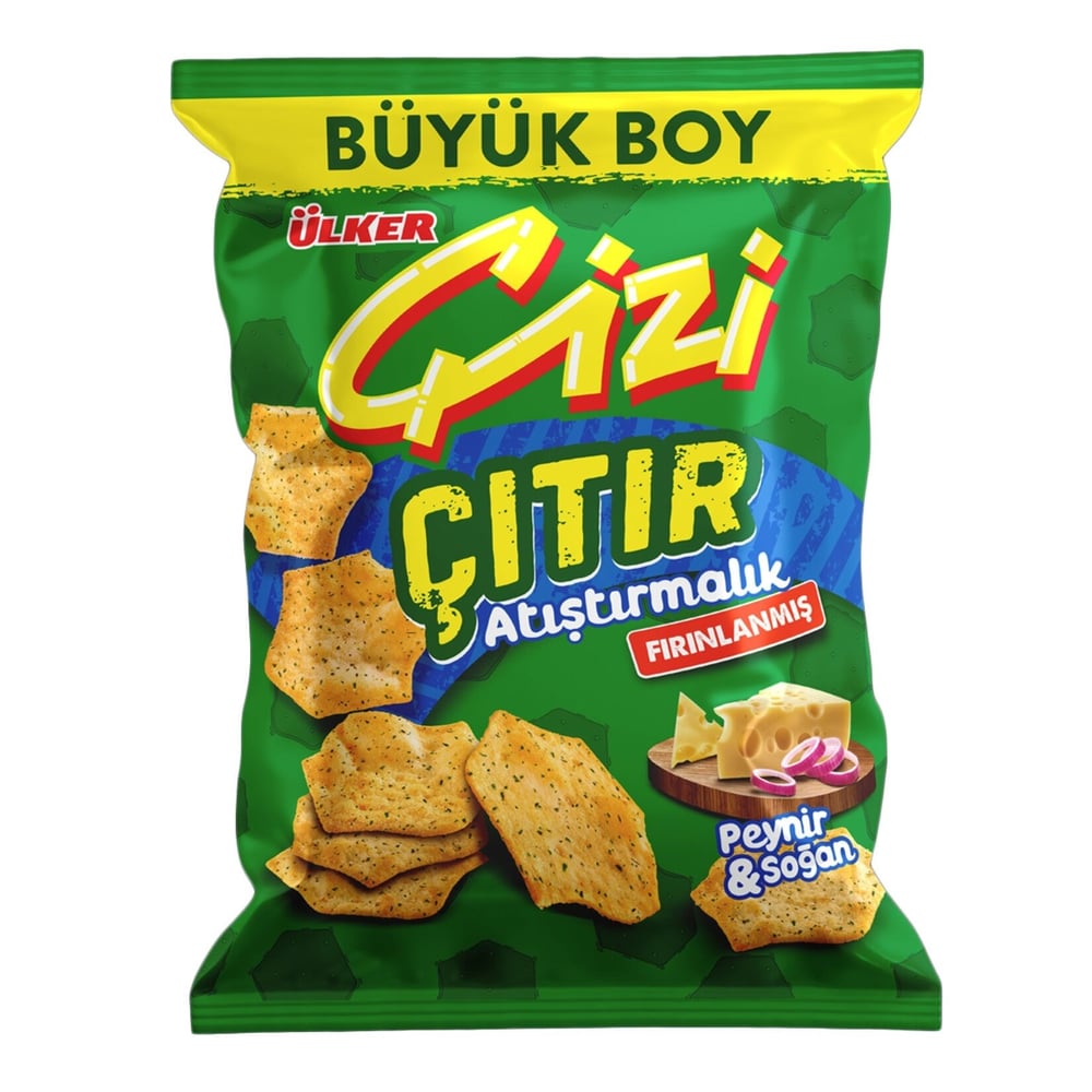 Ülker Çizi Çıtır Atıştırmalık 80 Gr Peynir ve Soğan Aromalı Çerez x14 lü Koli