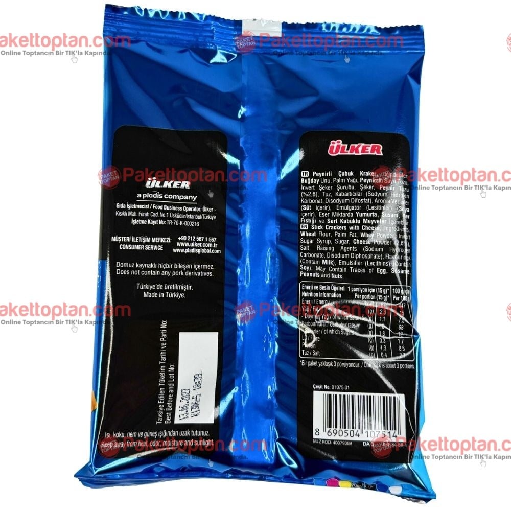 Ülker Krispi Peynirli Kraker 50 gr x15 li Koli