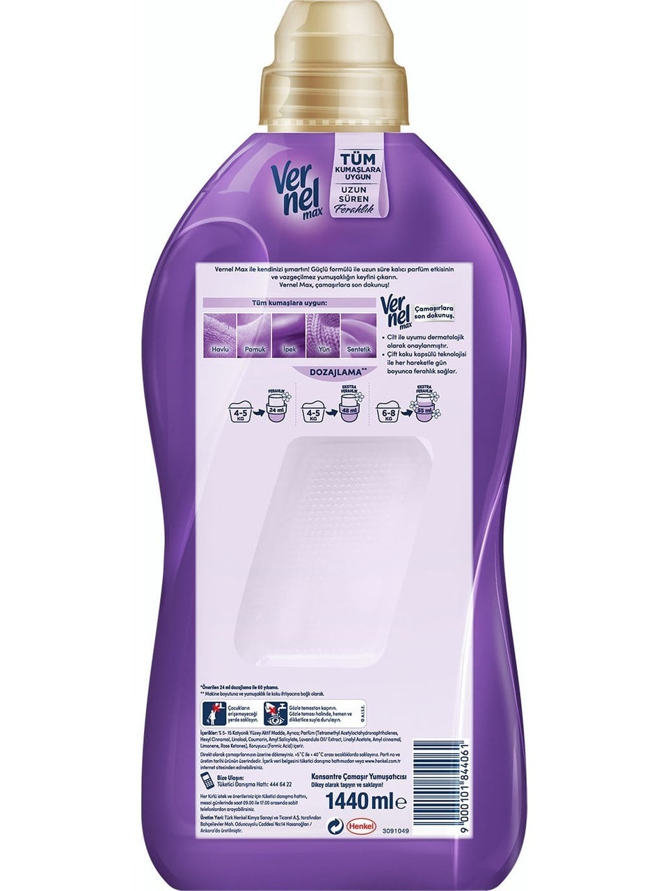 Vernel Max 1440 Ml Yumuşatıcı Lavanta