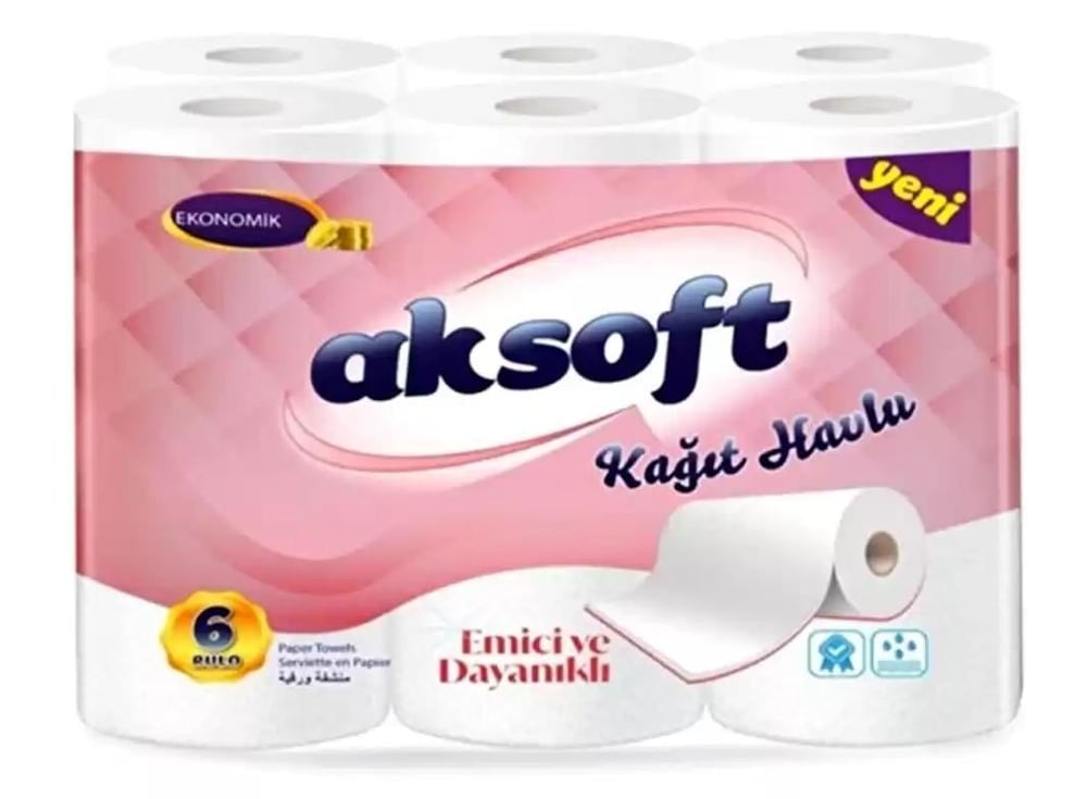 Aksoft 6 lı Havlu x4 lü Koli