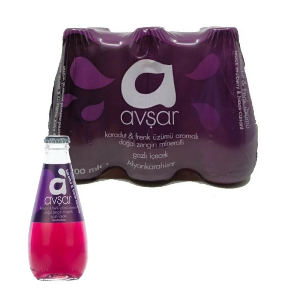 Avşar Maden Suyu Karadut - Frenk Üzümü 200 Ml  x24 lü Koli