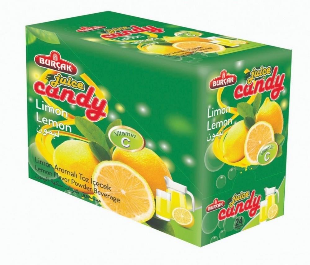 Burçak Juice Candy 9 gr Limon Aromalı Toz İçecek x24 lü Paket
