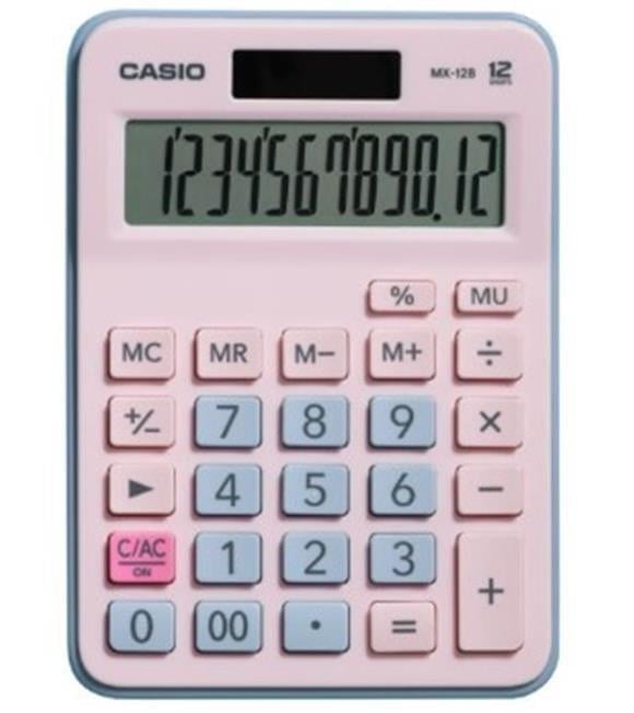 Casio Hesap Makinesi MX-12B-PKLB Açık Pembe - Açık Mavi