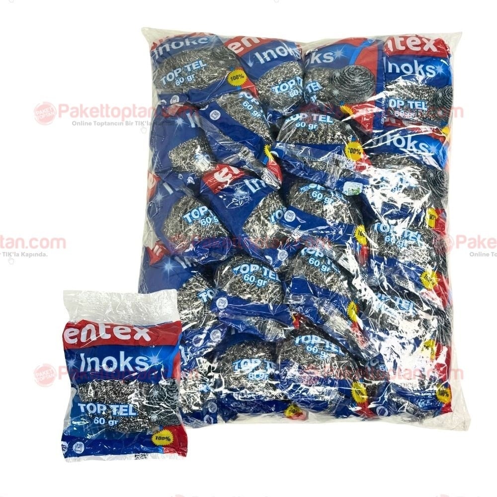 Entex İnox Bulaşık Ovma Teli Jumbo 60 Gr x20 li Paket