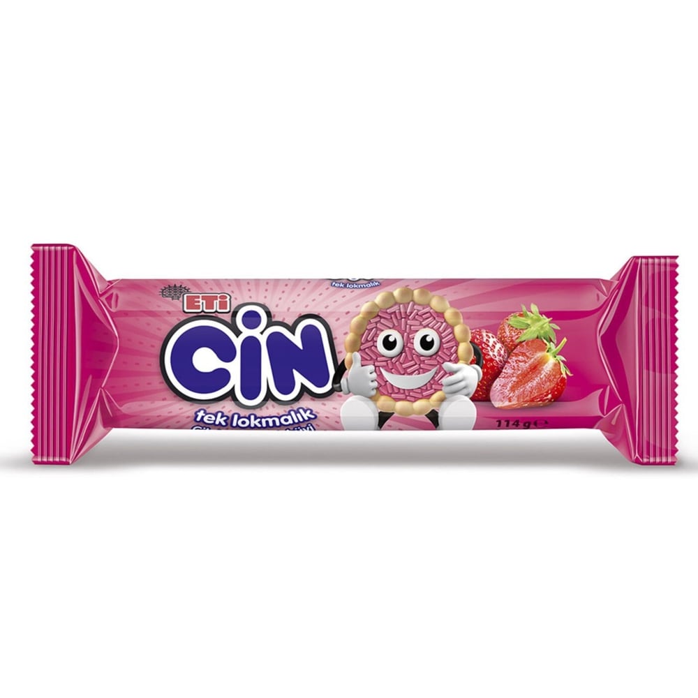 Eti Cin Tek Lokmalık 114 Gr Çilek Soslu Bisküvi x18 li Koli