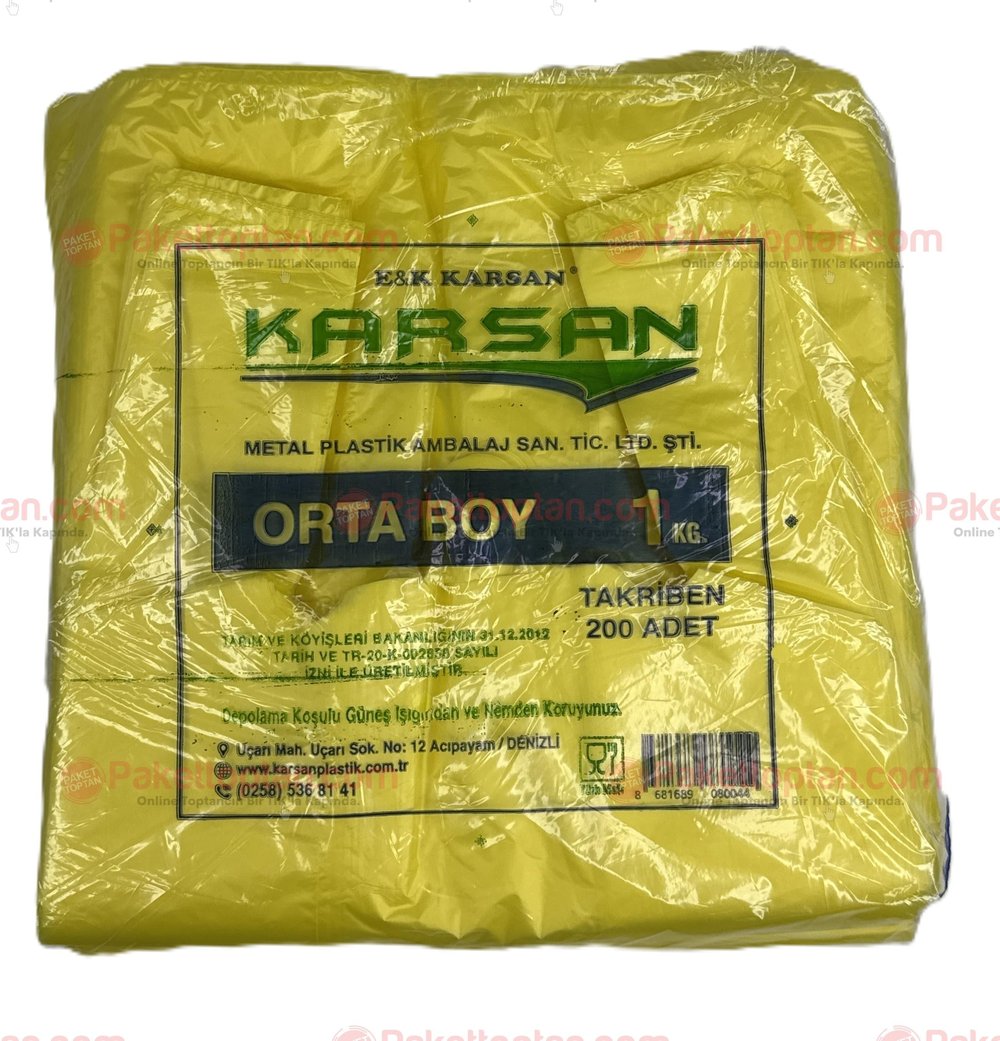 Karsan Renkli Poşet Orta Boy 200 Adetli