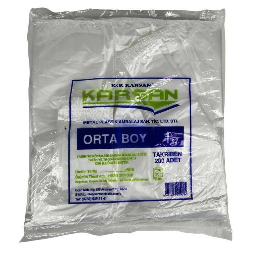 Karsan Şeffaf Poşet Orta Boy 200 Adetli