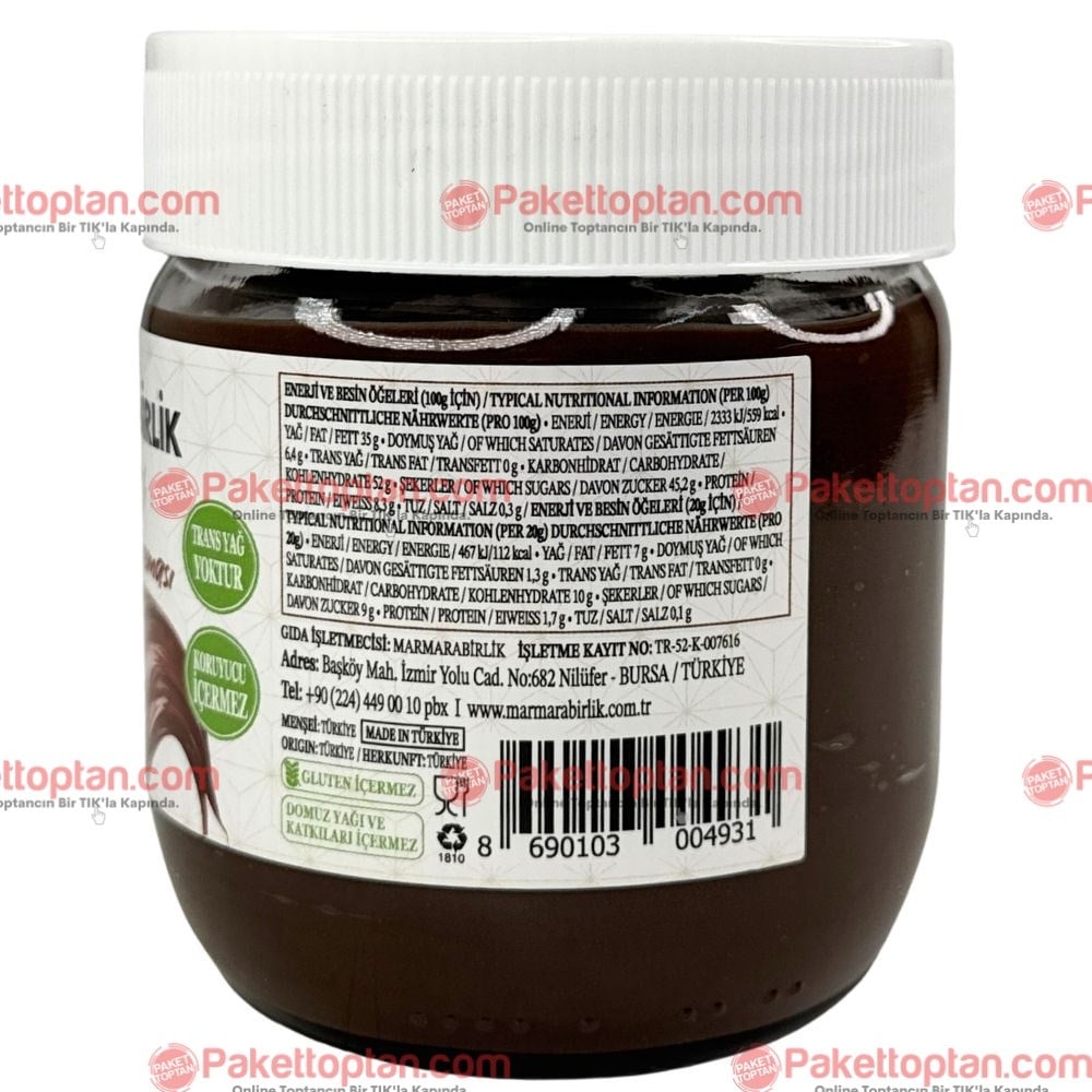 Marmarabirlik 400 Gr Zeytinyağlı Kakaolu Fındık Kreması x6 lı Koli