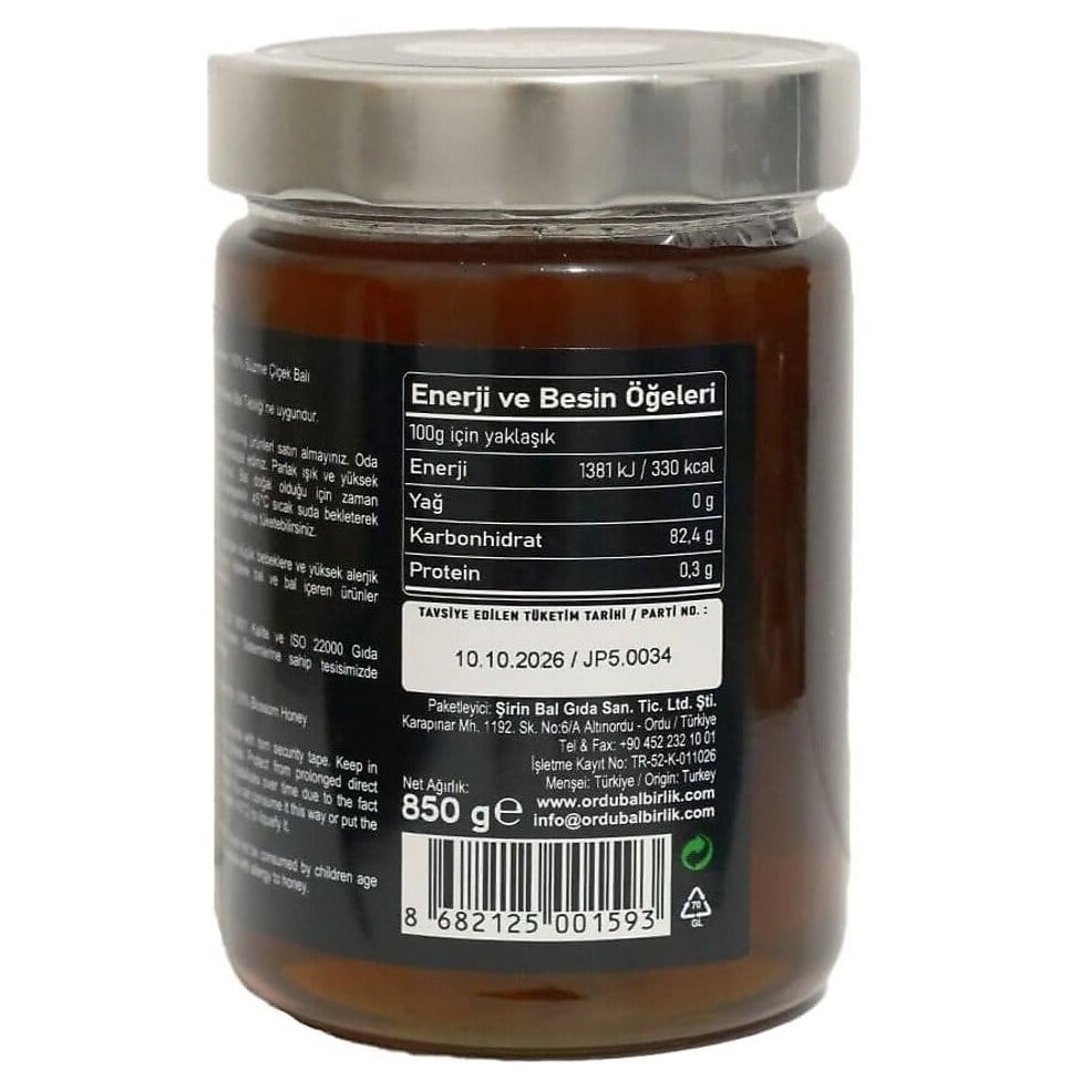 Ordu Bal Çiftliği 850 Gr Yüksek Yayla Çiçek Balı x6 lı Koli