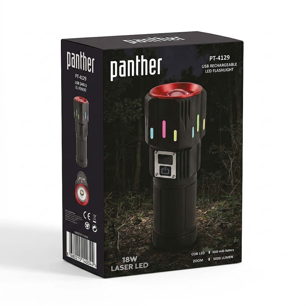 Panther PT 4129 USB Şarjlı El Feneri