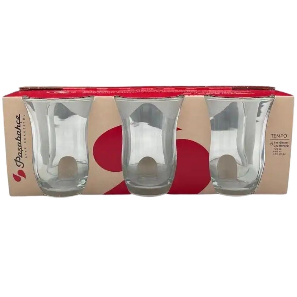 Paşabahçe 42181 Tempo 6 lı Çay Bardağı 120 cc x12 li Koli