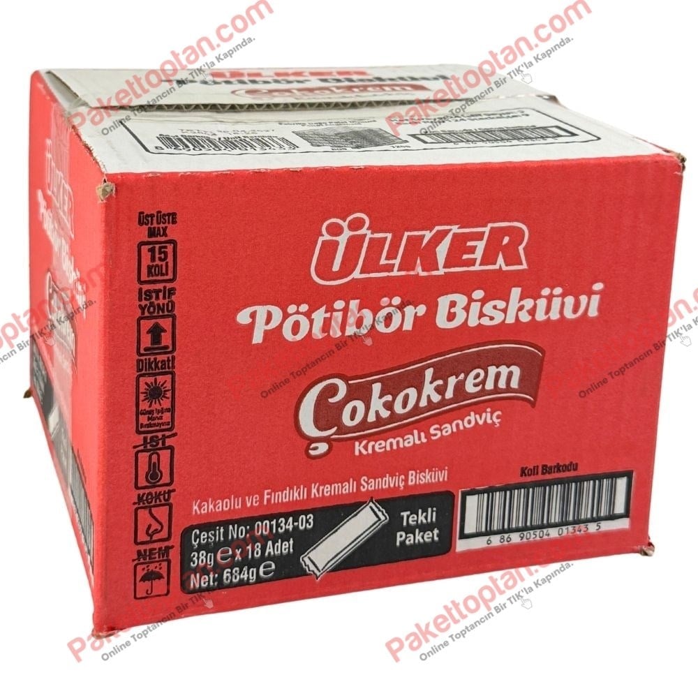 Ülker Pötibör Çokokrem Kremalı 38 Gr x18 li Koli