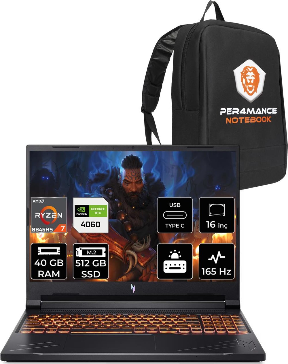 Acer Nitro V 16 Amd Ryzen 7 8845HS 40GB 512GB SSD RTX4060/8GB 85W 16