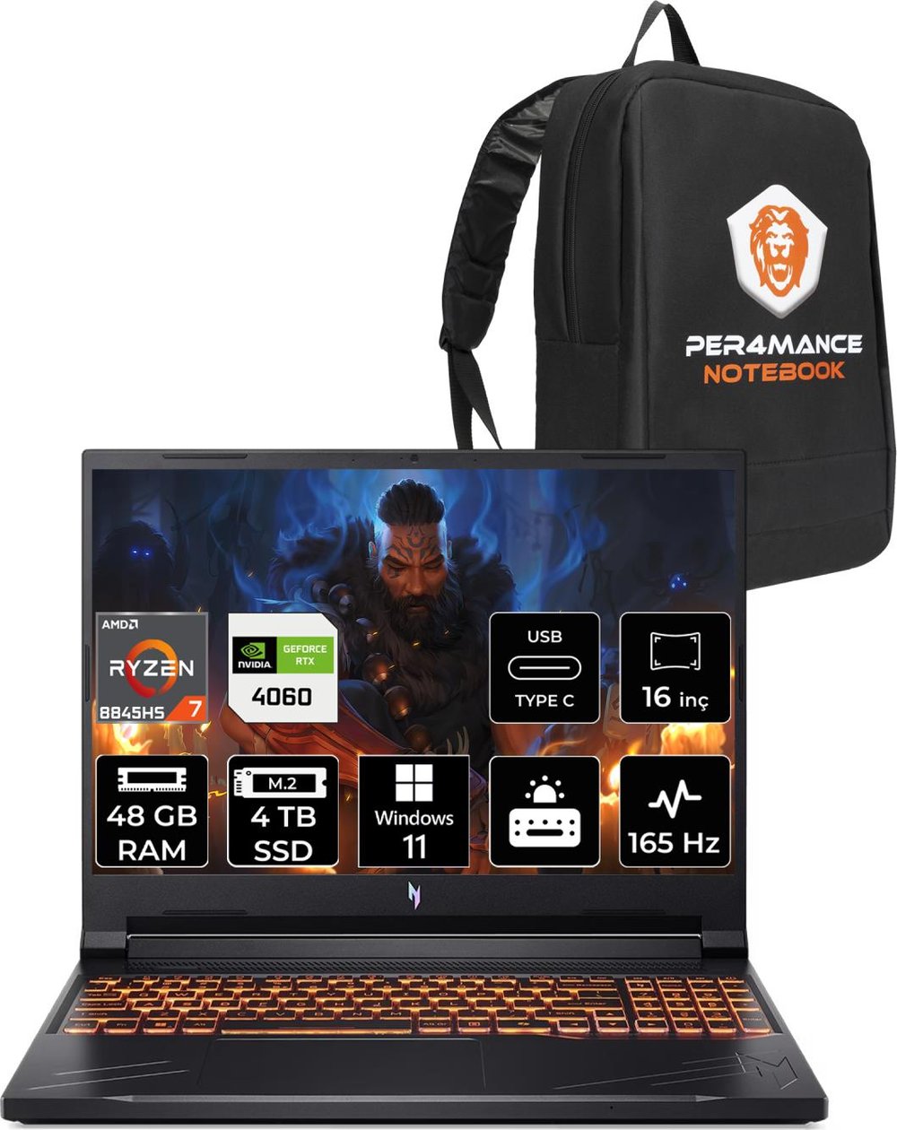 Acer Nitro V 16 Amd Ryzen 7 8845HS 48GB 4tb SSD RTX4060/8GB 85W 16