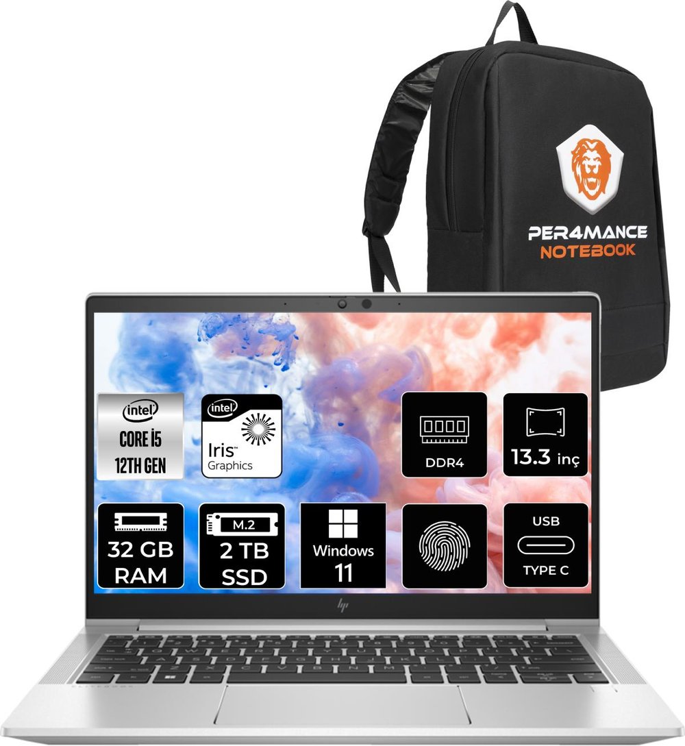 Hp Elitebook 630 G9 Intel Core I5 1235U 32GB 2tb SSD 13.3'' Fhd W11P Taşınabilir Bilgisayar 6S6Y3EA & Per4 Çanta 6S6Y3EAP429