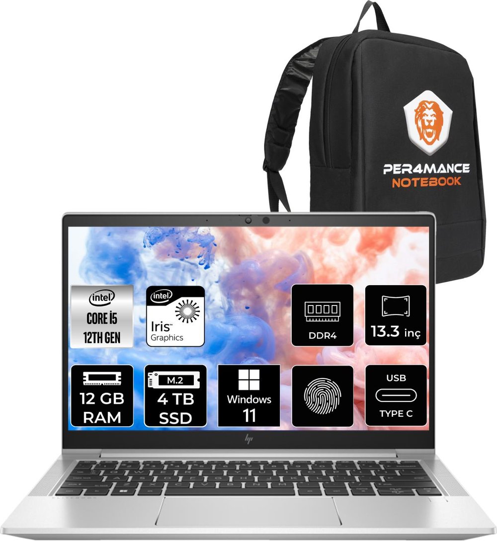 Hp Elitebook 630 G9 Intel Core I5 1235U 12GB 4tb SSD 13.3'' Fhd W11H Taşınabilir Bilgisayar 6S6Y3EA & Per4 Çanta 6S6Y3EAP360