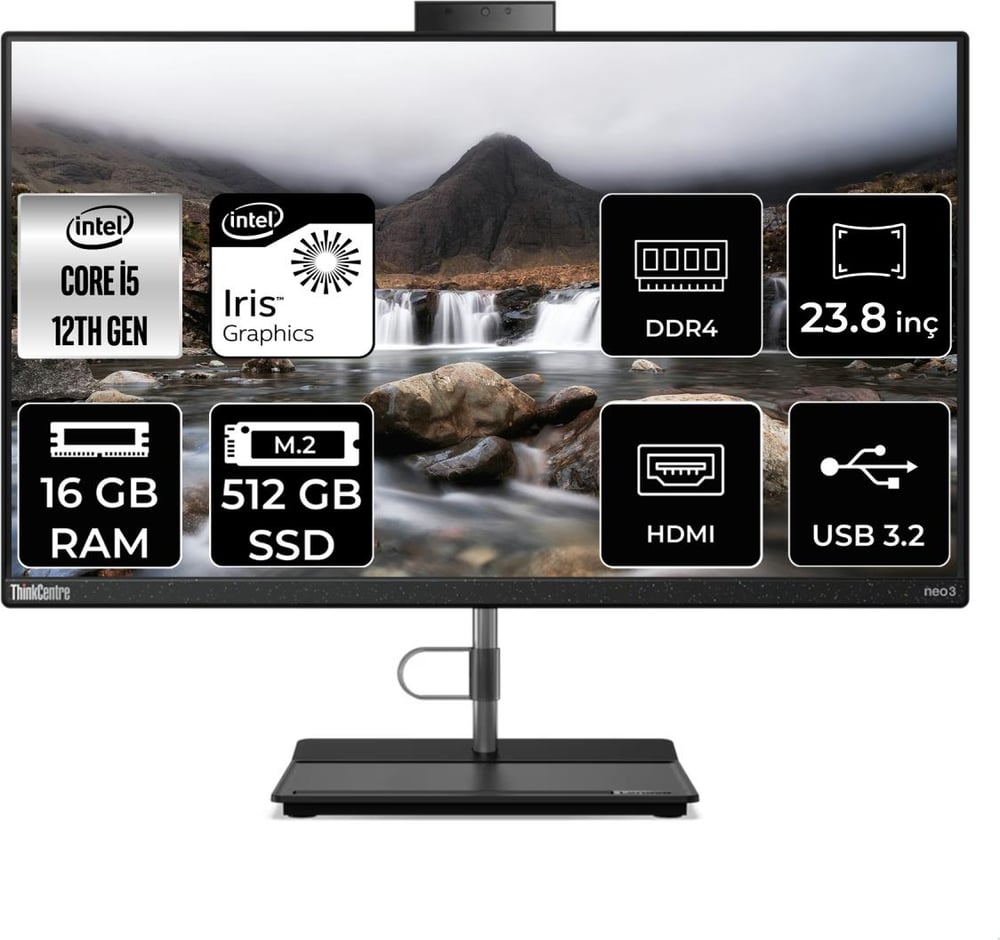 Lenovo Thinkcentre Neo 30A Intel Core I5 1240P 16GB 512GB SSD 23.8