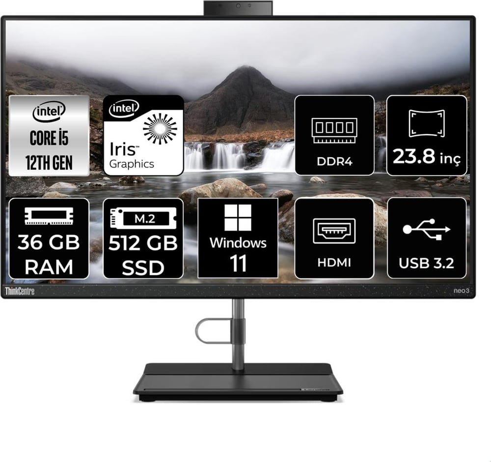Lenovo Thinkcentre Neo 30A Intel Core I5 1240P 36GB 512GB SSD 23.8