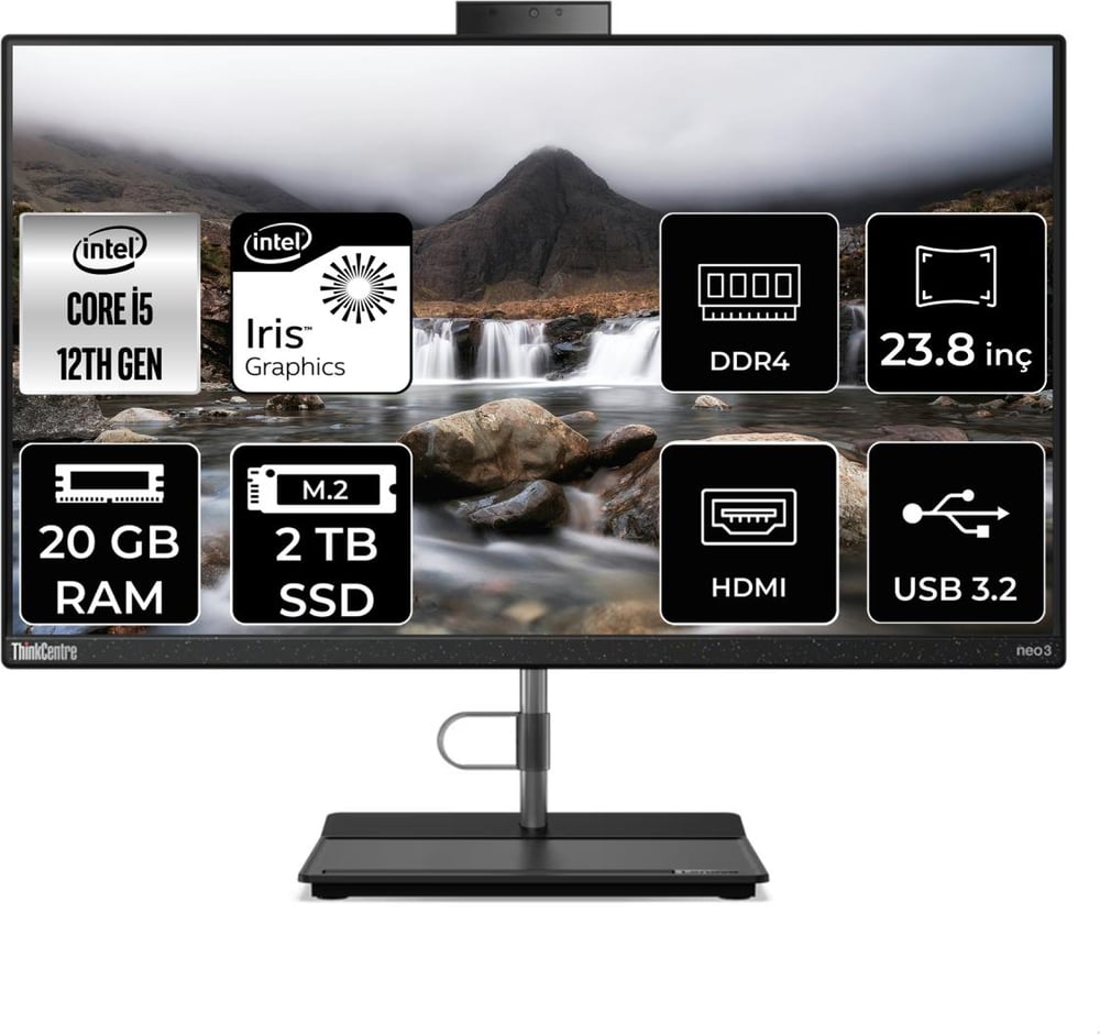 Lenovo Thinkcentre Neo 30A Intel Core I5 1240P 20GB 2tb SSD 23.8