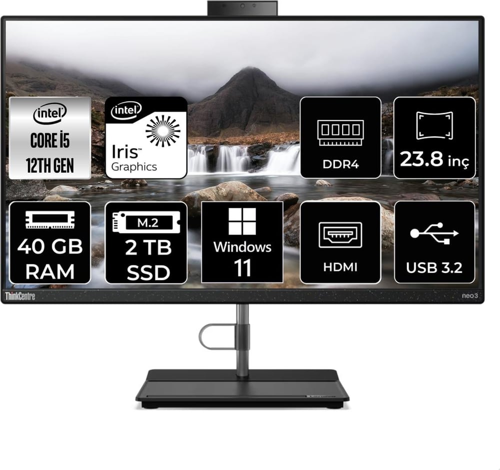 Lenovo Thinkcentre Neo 30A Intel Core I5 1240P 40GB 2tb SSD 23.8