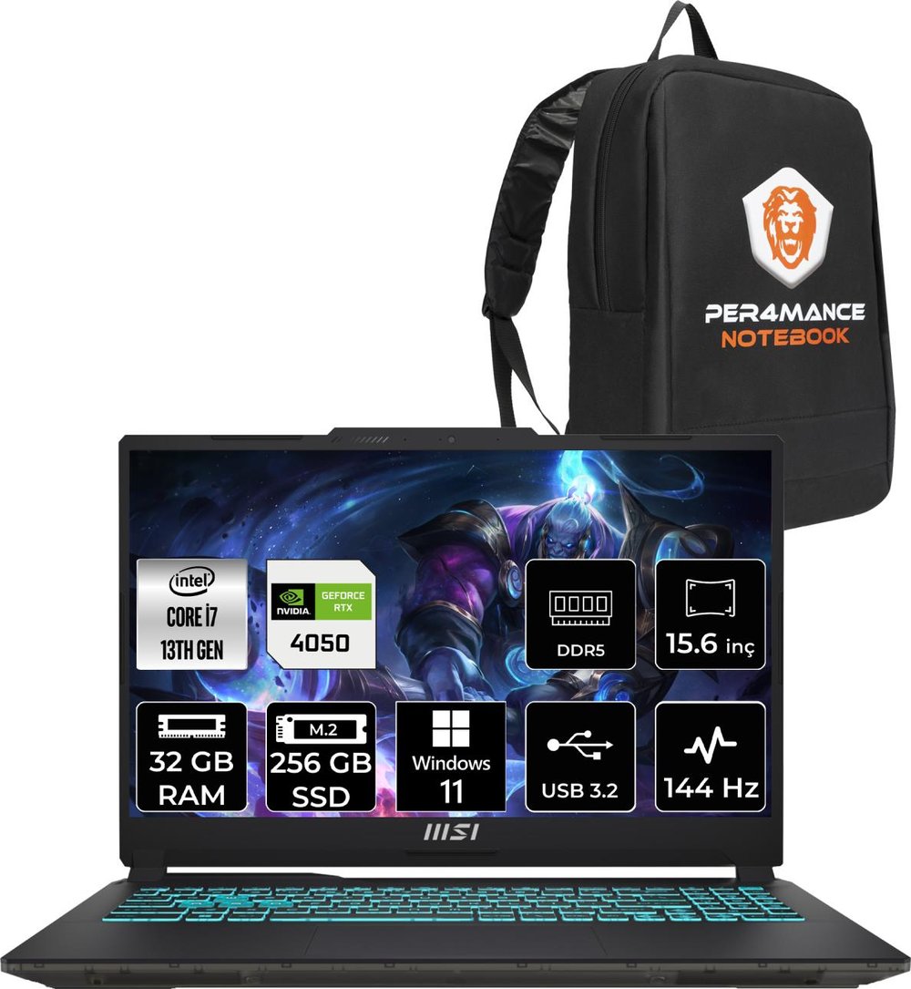 Msı Cyborg 15 Intel Core I7-13620H 32GB 256GB SSD RTX4050/6GB 15.6