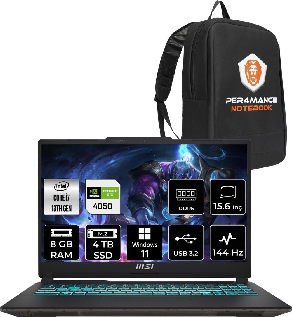 Msı Cyborg 15 Intel Core I7-13620H 8gb 4tb SSD RTX4050/6GB 15.6
