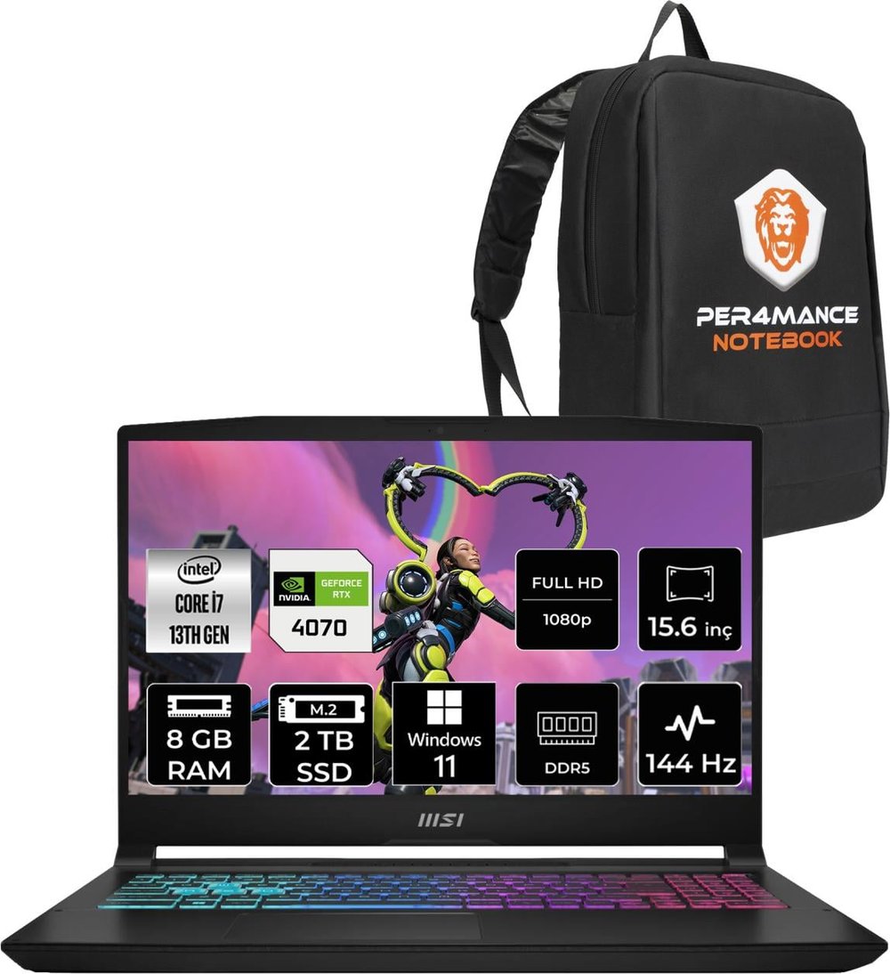 Msı Katana 15 Intel Core I7 13620H 8gb 2tb SSD RTX4070/8GB 15.6