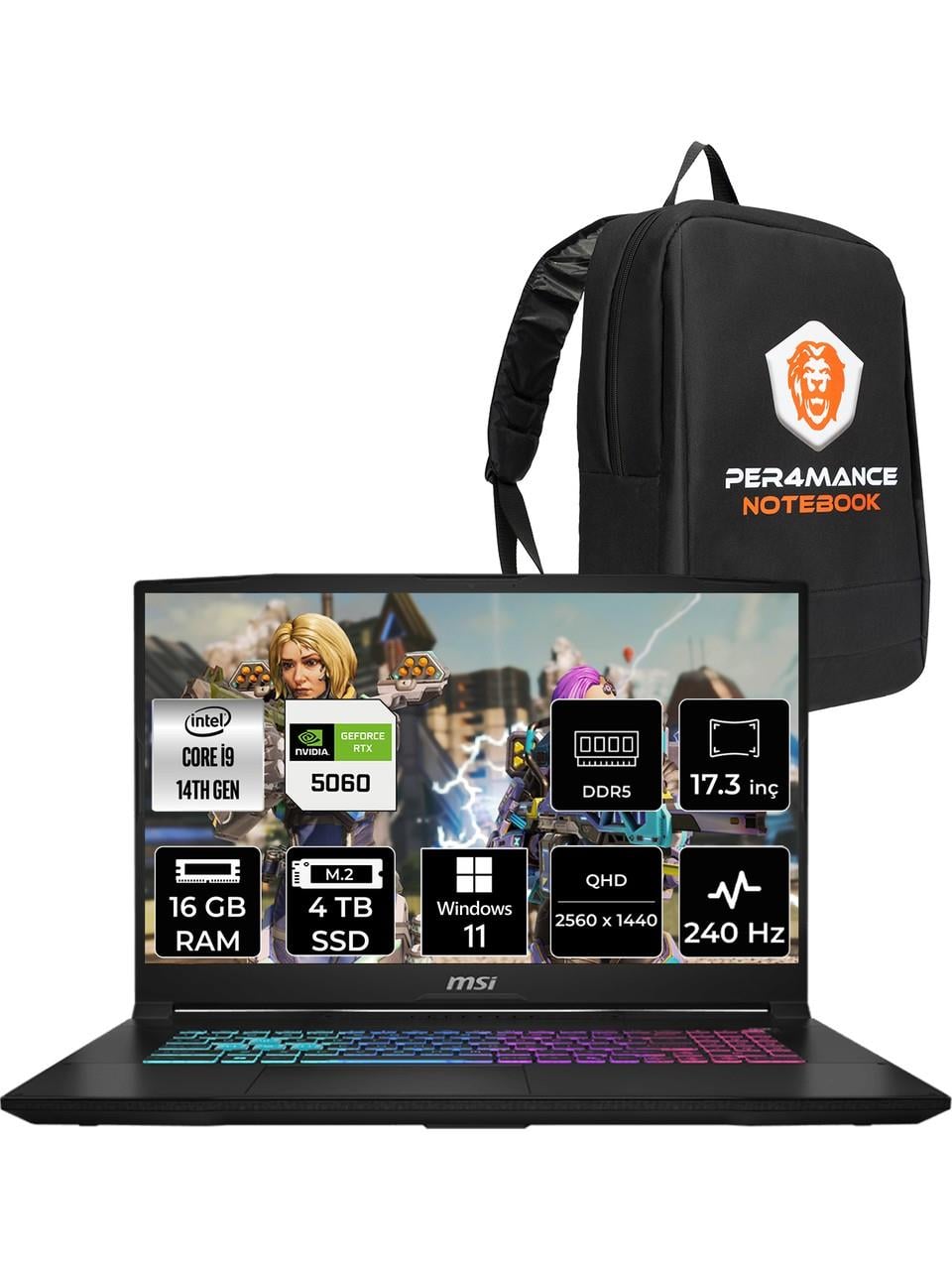 Msı Katana 17 Hx Intel Core I9 14900HX 16GB 4tb SSD RTX5060/8GB 17.3