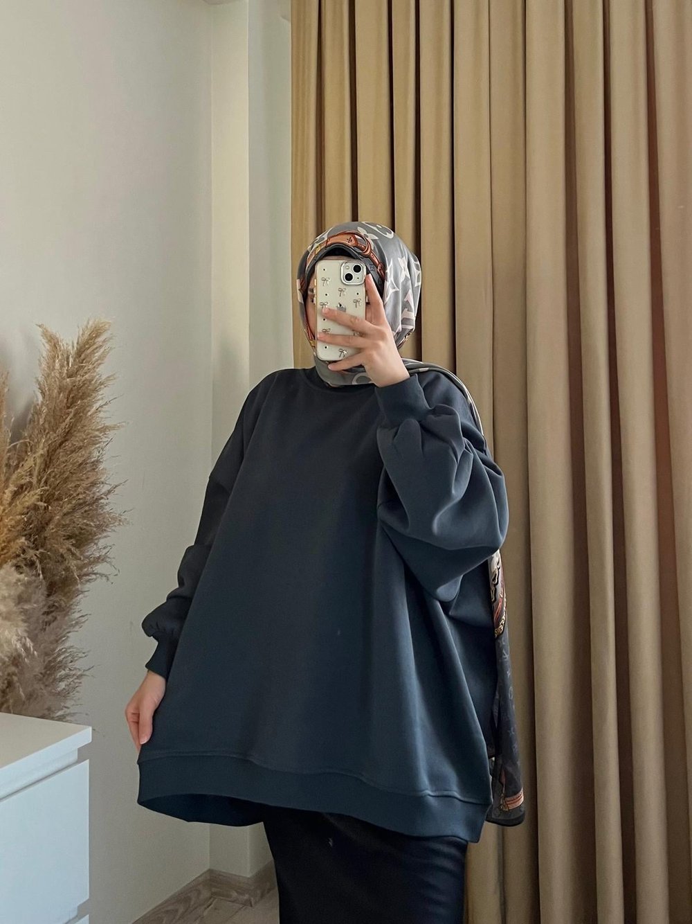 Oversize 3 İplik Sweatshirt/FÜME