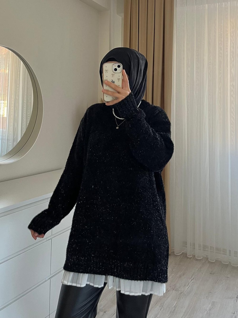 SİYAH SİMLİ KAZAK