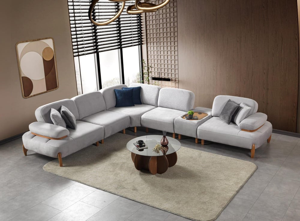 Coco Maxi Köşe Koltuk Ahşap Modüllü (Poli)