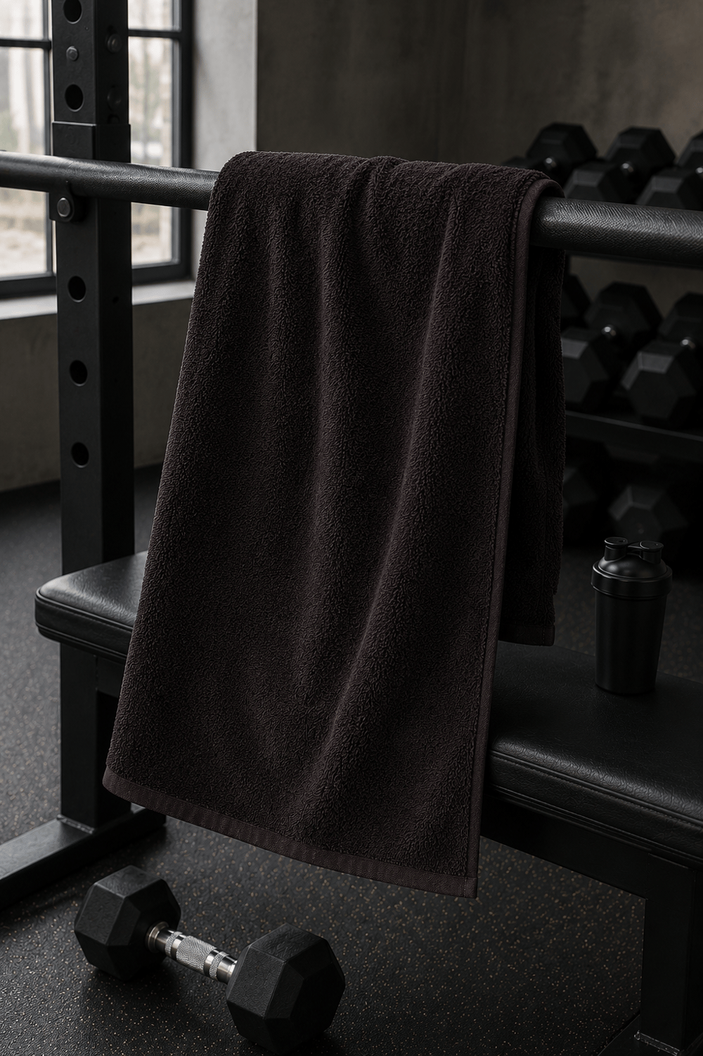 Siyah Spor Fitness Antrenman Havlusu 50x90 CM Siyah